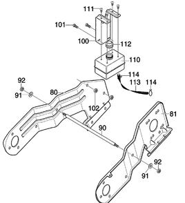 Frame Components Assembly Diagram and Parts List for 620301X54NC 2004 Briggs and Stratton Snow Blower